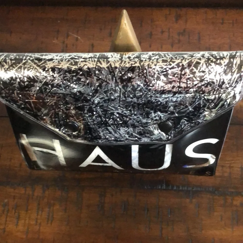 Haus Laboratories Black and Silver Pouch